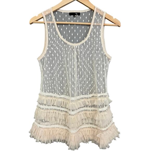 Rye Tops - Rye Tanks Camisoles Women’s Sz M Tops Ivory Lace Coquette Feminine Sheer (1-NWT)